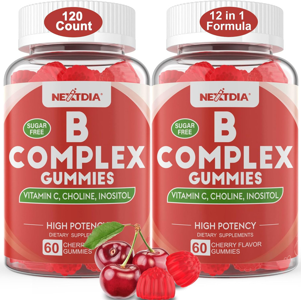 Vitamin B Complex Gummies, Vegan Vitamin B Gummies With 2000 Mcg Methyl B12, Methyl Folate | Plus Choline + Inositol, Vitamin C + Zinc For Supports Energy, Mood, Immune, Healthy Hair, Skin - 120 Cts