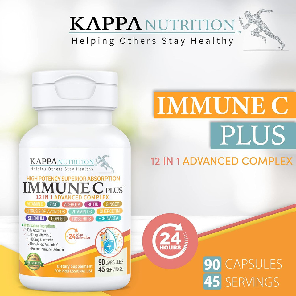 (60 Capsules), Quercetin 1,000Mg, Vitamin C 1,000Mg, Zinc 50Mg, Vitamin D3 5,000Iu, Selenium, Copper, Acerola, Ginger, Rutin, Bitter Orange, Rose Hips, Echinacea, Immune C Plus, 12 In 1 Immune C Plus