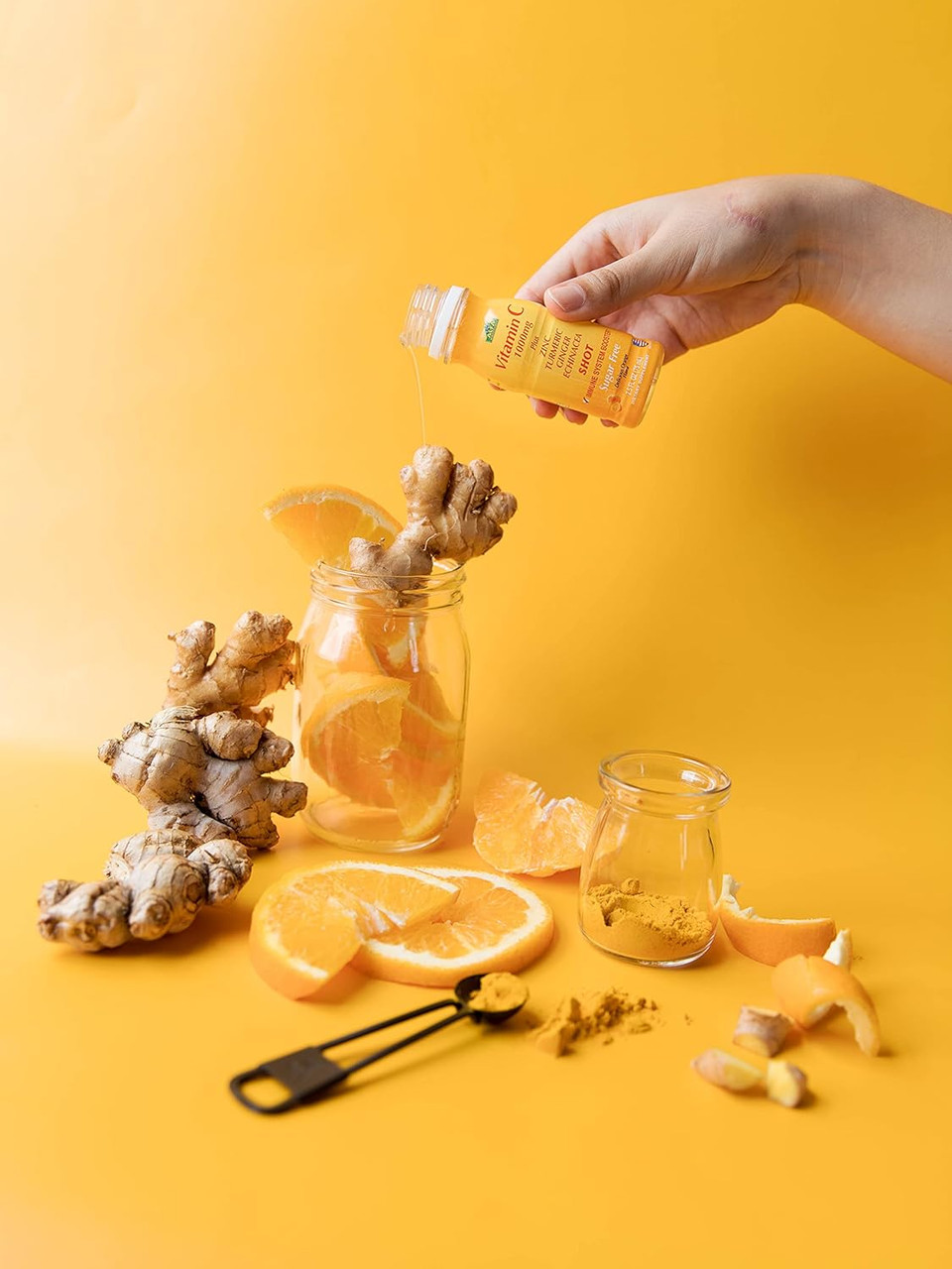 Vitamin C Shot 1000Mg - Immunity Booster With Zinc, Turmeric, Ginger, & Echinacea - Protect Your Immunity - Fight The Common Cold - Orange Flavor - 2.5 Fl Oz Per Bottle - 20 Pack