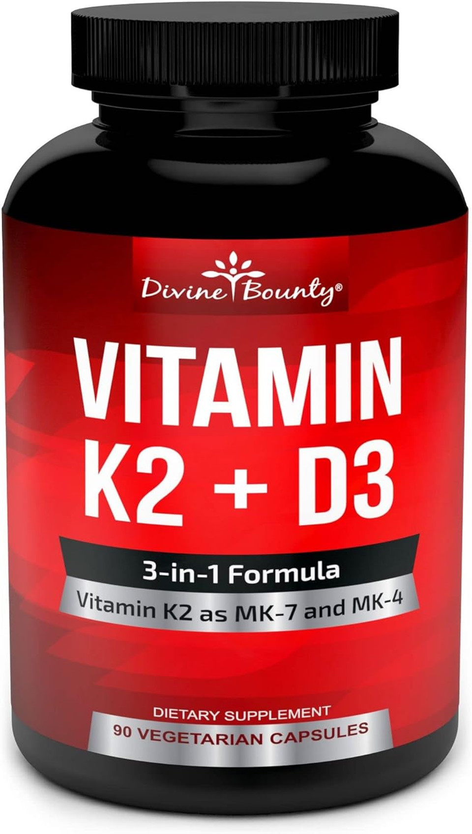 Vitamin K2 (Mk7 & Mk4) With D3 Supplement - Vitamin K & D As Mk-7 100Mcg, Mk-4 500Mcg, And 5000 Iu Vitamin D3 3-In-1 Formula - Bone And Heart Support - 90 Non-Gmo Vegetarian Capsules