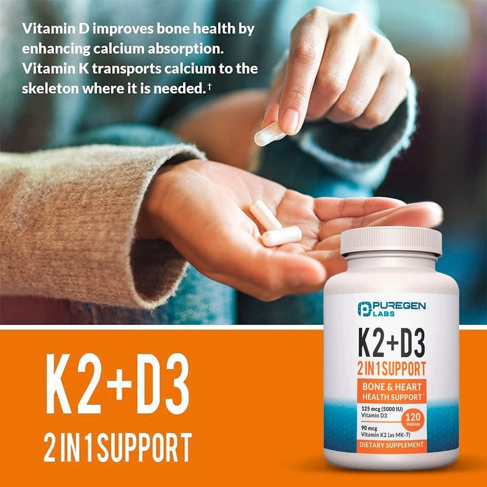 2 In 1 High Potency Formula 90Mcg Vitamin K2 (Mk7) And 5000 Iu Vitamin D3 Supplement For Bone And Heart Health | Non-Gmo Formula Vitamin D3 & K2 Complex, Total 240 Capsules I 8 Month Supply