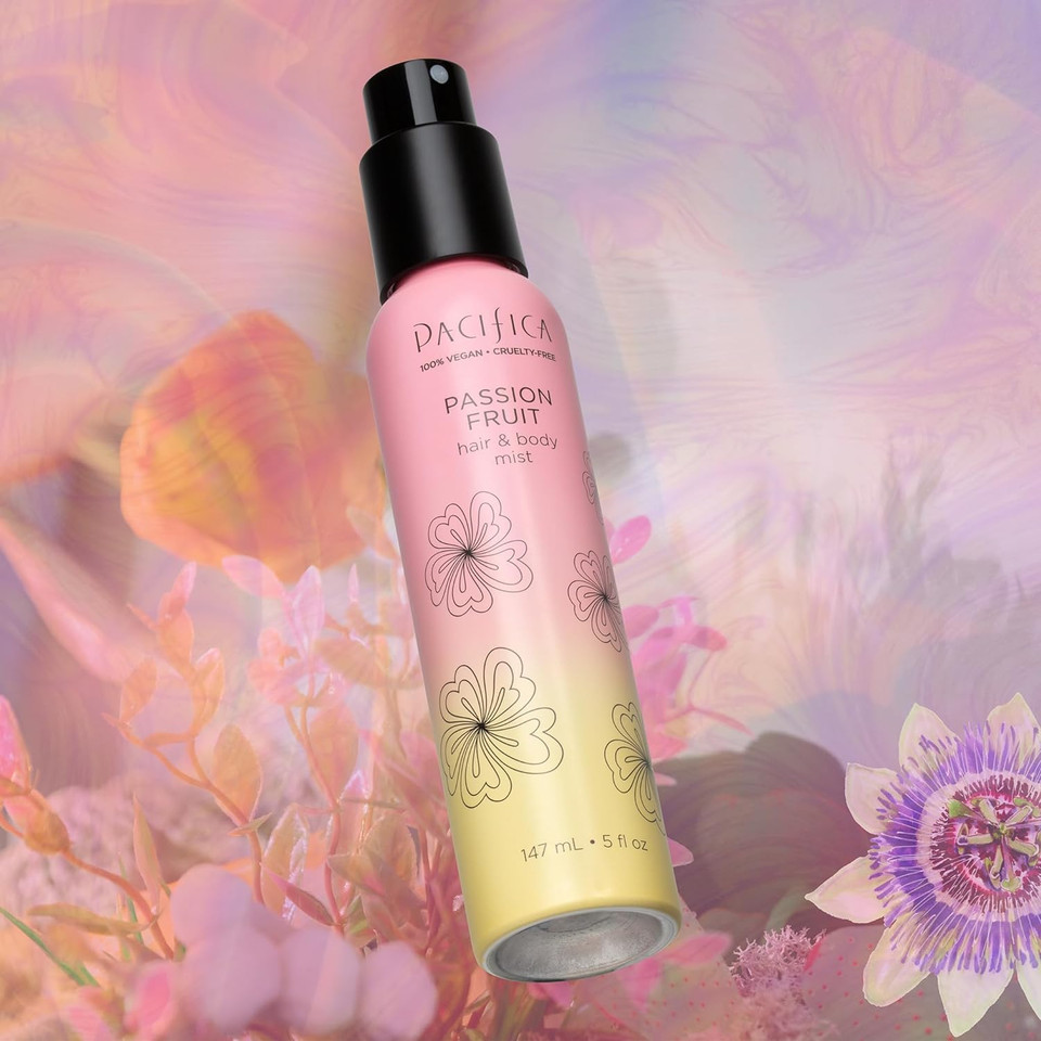 Pacifica Beauty, Passion Fruit Hair Perfume & Body Spray, Natural & Essential Oils, Pineapple, Sweet Vanilla, 5 Oz