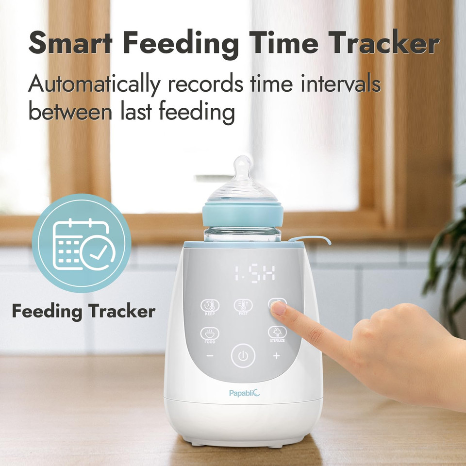 Papablic Fast Bottle Warmer With Feeding Tracker, Baby Bottle Warmer For Breastmilk Or Formula, Ready Milk In 2 Min, Accurate Temperature Control And Automatic Shut-Off