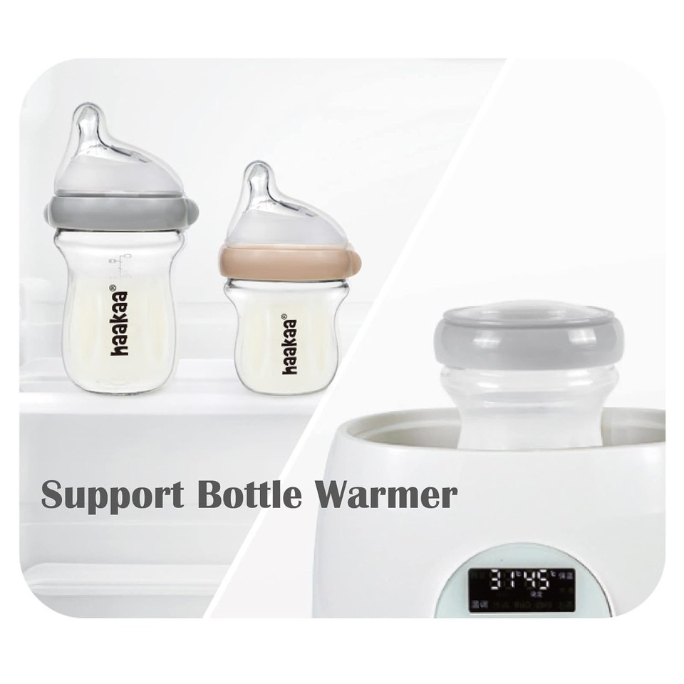 Haakaa Gen.3 Natural Glass Baby Bottle 4.2Oz/120Ml - Wide Neck Anti-Colic Slow Flow Nipple For 0M+ Breastfed Baby, Newborn Registry Essentials,Bpa-Free - 1 Pk