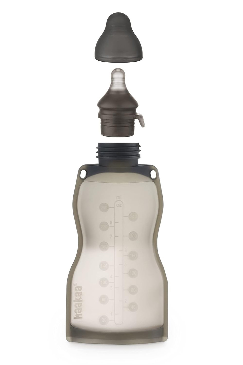 Haakaa Squeeze & Feed Attachment Set - Variable Flow Baby Bottle Nipple Compatible With Silicone Breastmilk Storage Bag,Yummy Pouch,Squeezable On-The-Go Feeding Pouch -1Pk