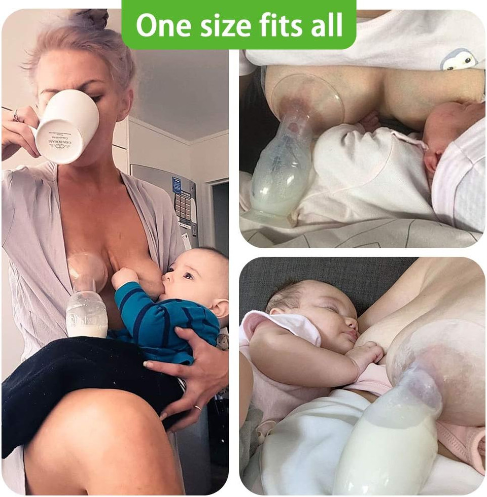 Haakaa Manual Breast Pump Silicone Breast Pump Milk Saver Milk Pump With Suction Base And Flower Stopper 100% Food Grade Silicone Bpa Free (5Oz/150Ml) (White)