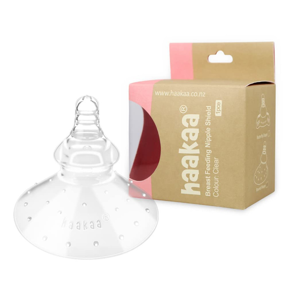 Haakaa Nippleshield Silicone Nipple Shields For Breastfeeding With Carry Case Super-Soft, 1Pk
