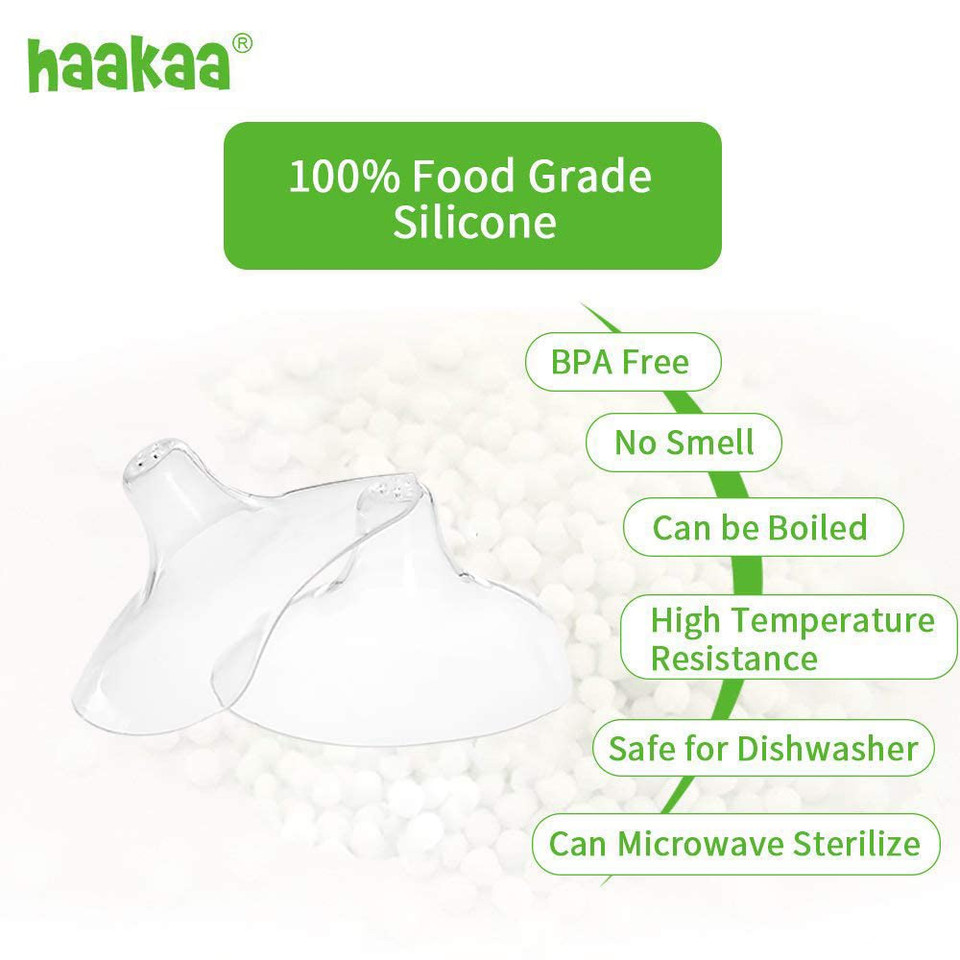 Haakaa Nippleshield Silicone Nipple Shields For Breastfeeding With Carry Case Ultra-Thin Super-Soft (18Mm, 2Pk)