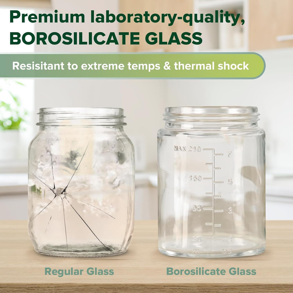 Haakaa Reusable Glass Baby Food Storage Jars With Silicone Lids  6Pc 4 X 4Oz + 2 X 7Oz, Premium Lab-Quality Borosilicate Glass, Plastic-Free, Freezer, Microwave & Ovensafe