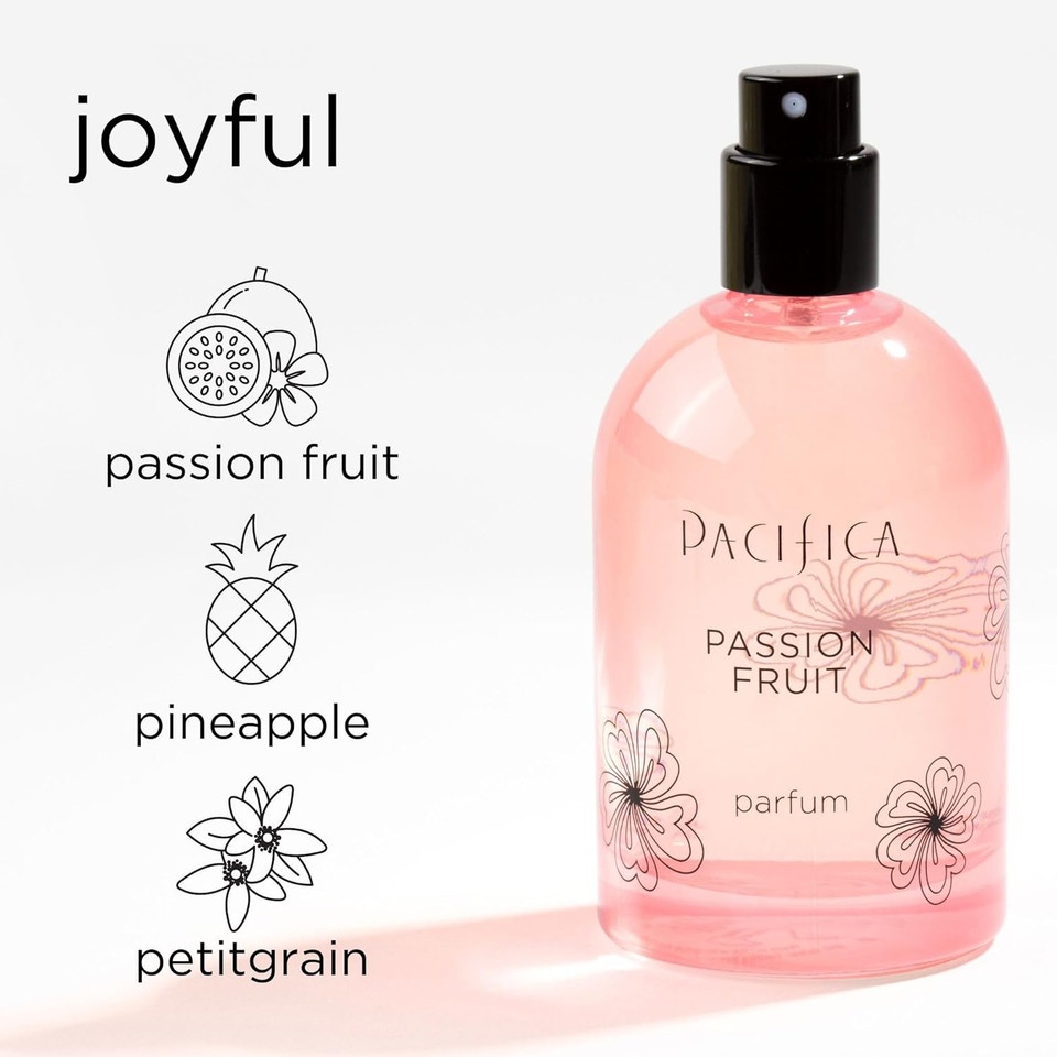 Pacifica Beauty, Passion Fruit Spray Perfume, Natural & Essential Oils, Pineapple, Sweet Vanilla, Eau De Toilette, 2 Oz