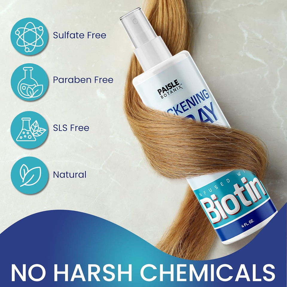 Biotin Hair Thickening Spray for Fine Hair Growth Hair Loss Prevention Treatments Serum Dht Volume Spray for Hair Texturizing Spray Volumizing Spray Hair Thickener for Fine Hair Products