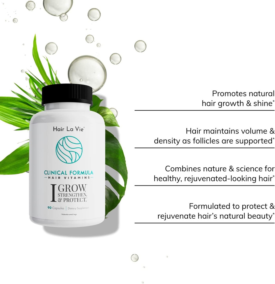 Hair La Vie Clinical Formula Hair Growth Vitamins For Women And Men With Biotin 5000Mcg, Collagen, And Saw Palmetto - Healthy Hair Growth Supplement Within Normal Ranges 90 Count (Pack Of 1)