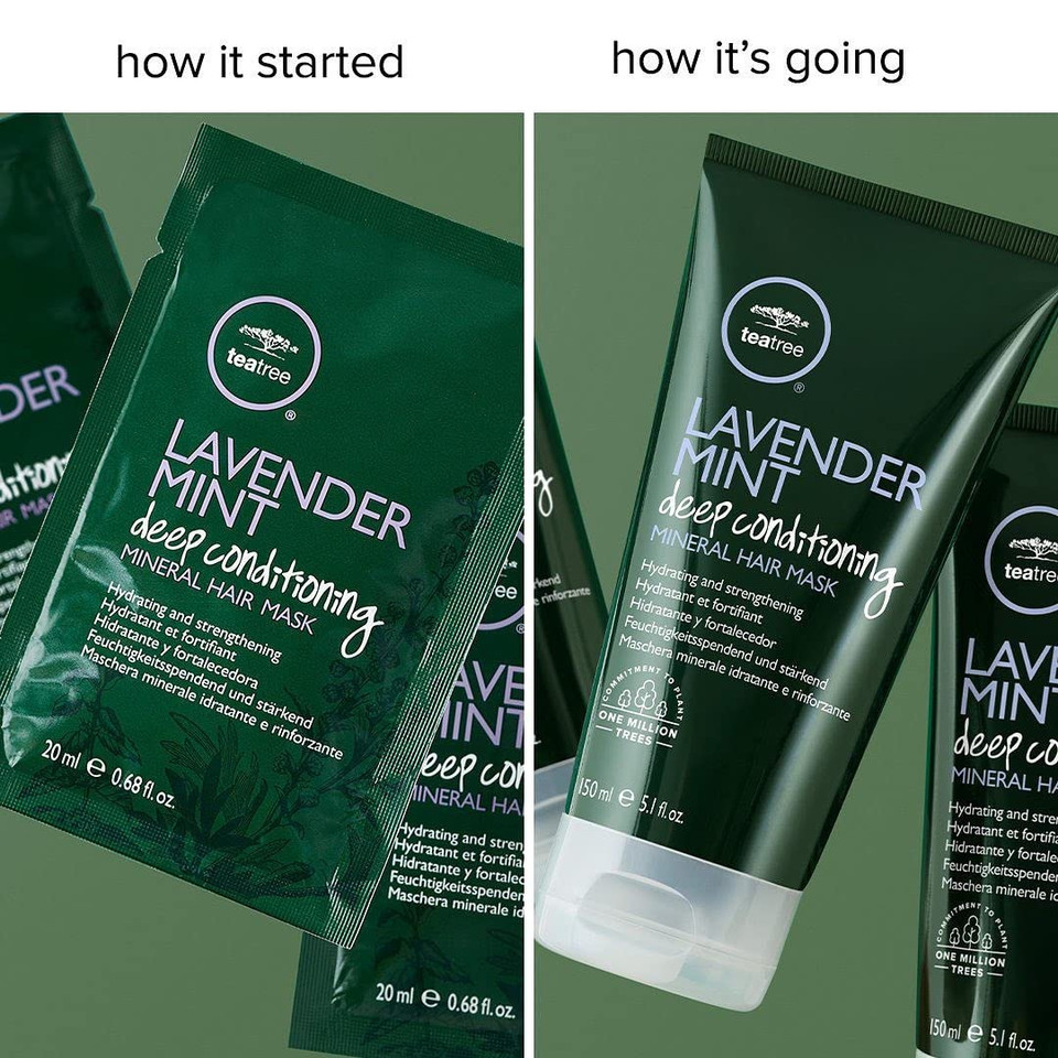Tea Tree Lavender Mint Deep Conditioning Mineral Hair Mask, Hydrates + Strengthens, For Coarse + Dry Hair