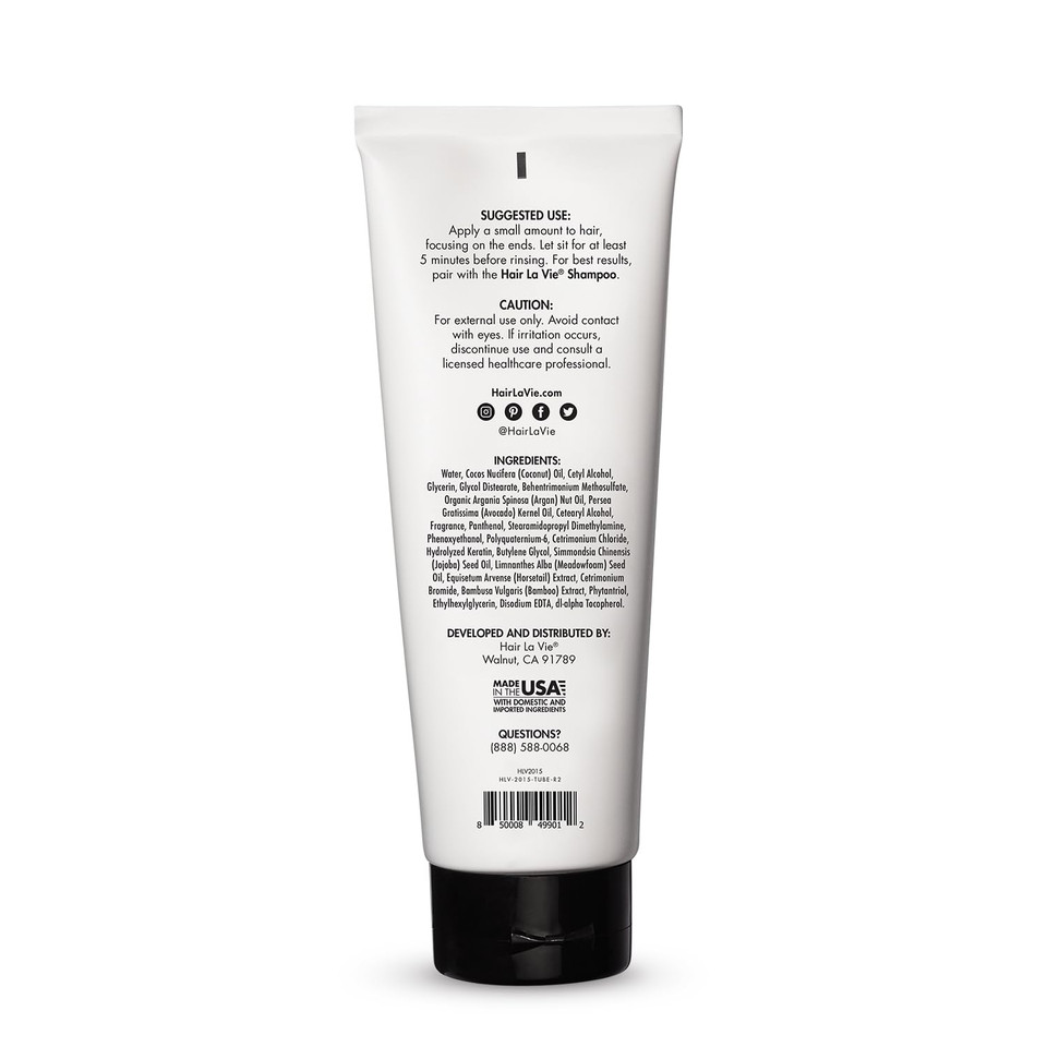 Hair La Vie Hair Mask & Deep Conditioner With Coconut Oil, Argan Oil & Keratin For Curly, Straight, Dry Or Heat Damaged