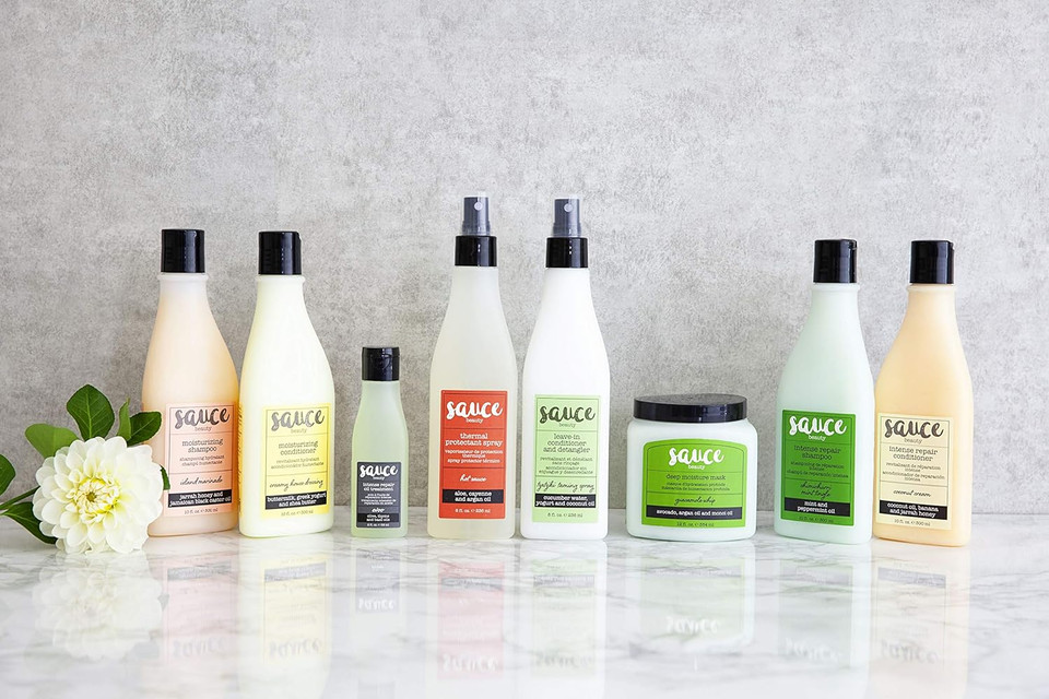 Sauce Beauty Guacamole Whip Hair Mask - Deep Conditioning Hair Mask For All Hair Types W/Avocado, Honey & Argan Oil - 12 Fl Oz Hair Mask For Dry, Damaged & Frizzy Hair (Guacamole)