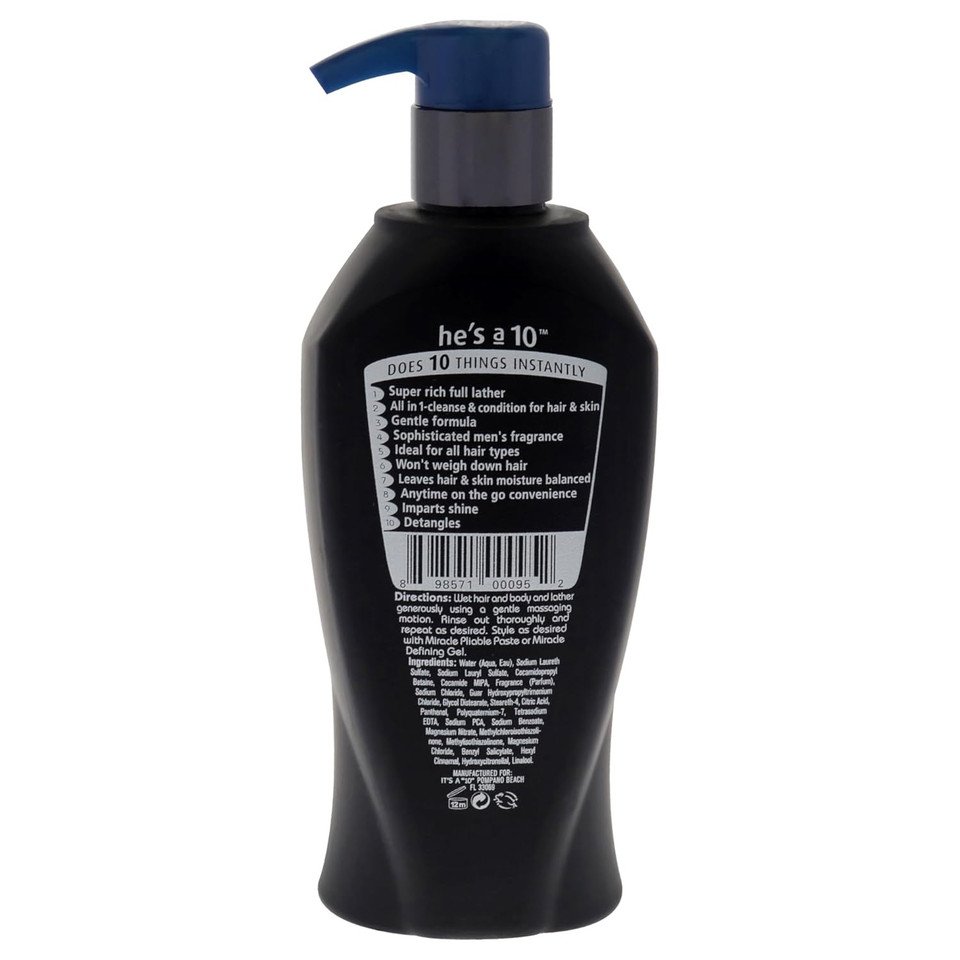 It'S A 10 Haircare He'S A Miracle 3-In-1 Shampoo, Conditioner And Body Wash, 10 Fl Ounces