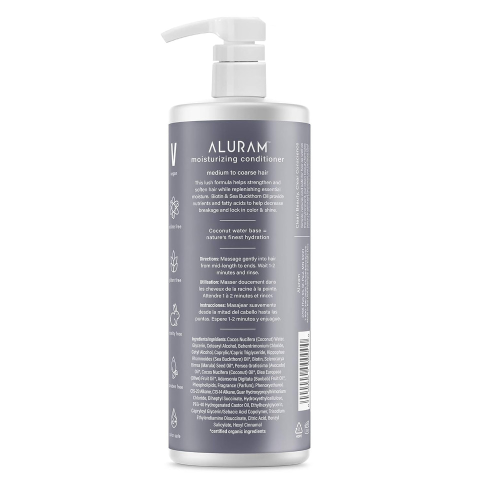 Aluram Coconut Water Based Moisturizing Conditioner For Men & Women - Clean Beauty - Sulfate & Paraben Free