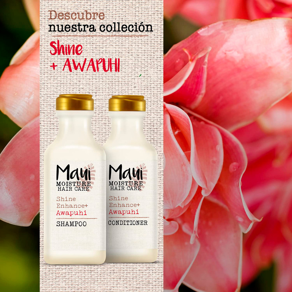 Maui Moisture Shine + Awapuhi Moisturizing Vegan Conditioner With Oils For Shiny Hair Silicone & Sulfatefree Surfactant Aloe Conditioner To Hydrate Detangle Hair, Coconut, 13 Fl Oz