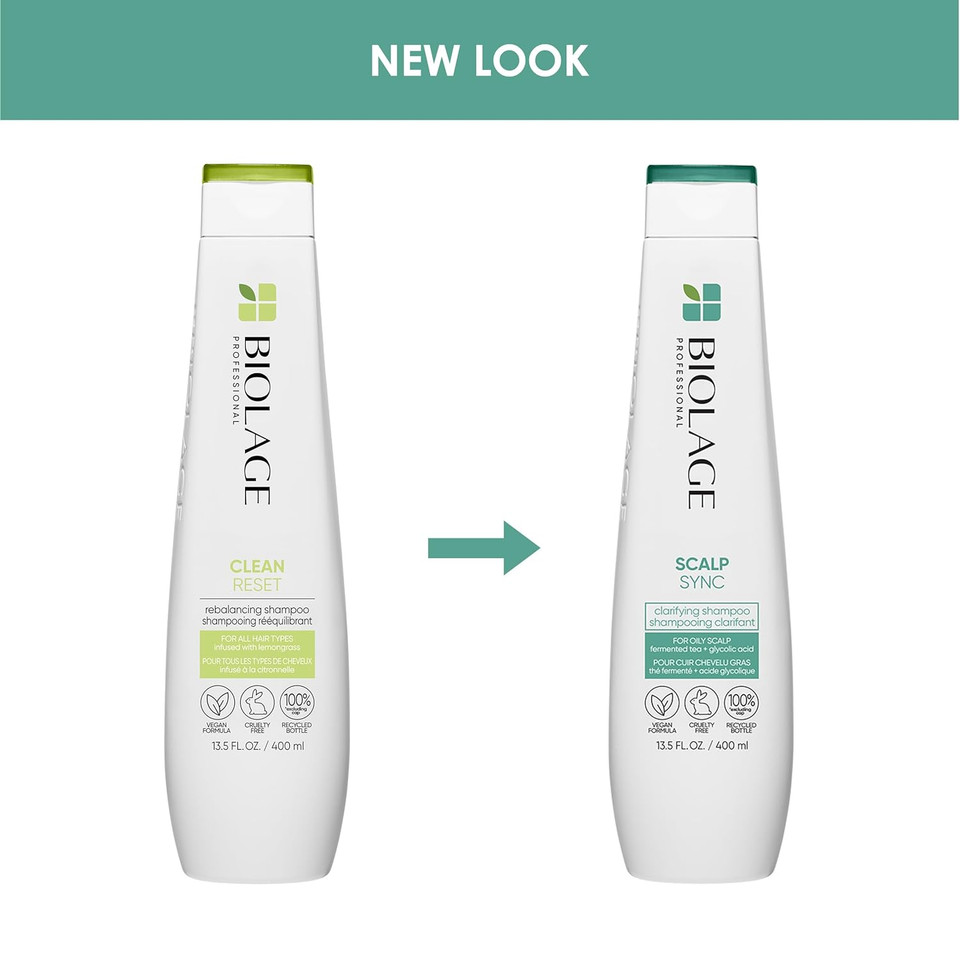 Biolage Scalp Sync Clarifying Shampoo | Removes Residue, Buildup & Excess Oil | Paraben & Silicone Free | For Oily Hair & Scalp | Vegan | Clarifying Salon Shampoo