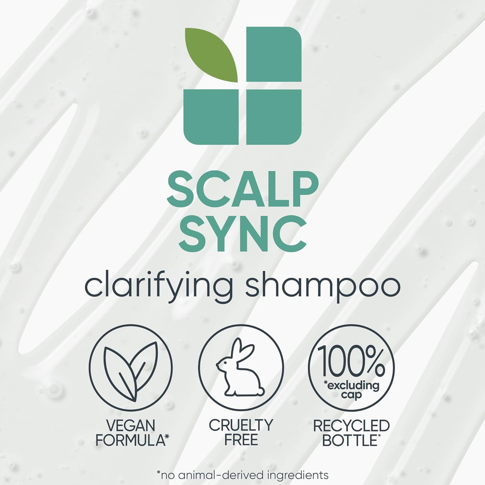 Biolage Scalp Sync Clarifying Shampoo | Removes Residue, Buildup & Excess Oil | Paraben & Silicone Free | For Oily Hair & Scalp | Vegan | Clarifying Salon Shampoo