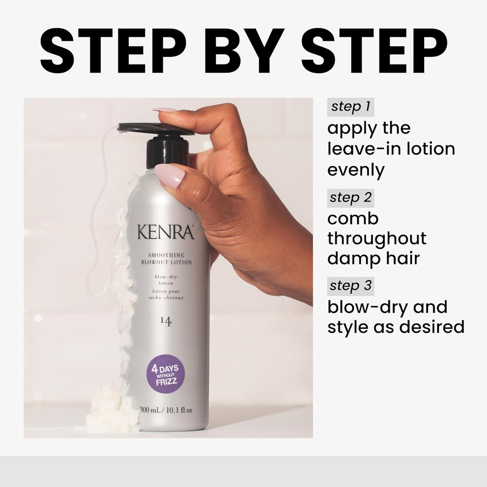 Kenra Smoothing Blowout Lotion 14 | Ultra-Fine Blowout Spray | Up To 4 Days Without Frizz | Enhances Smoothness & Manageability Of A Blowout | Thermal Protection | Medium To Coarse Hair