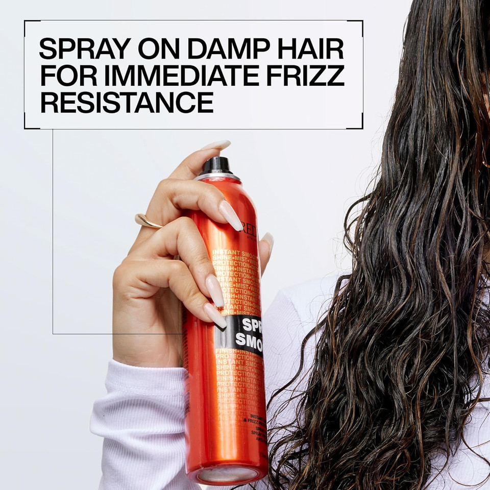 Redken Spray Smooth Anti Frizz Treatment Spray | Frizz Control And Heat Protectant For Hair | Instant Smoother | With Citric Acid | Paraben, Sulfate & Silicone-Free