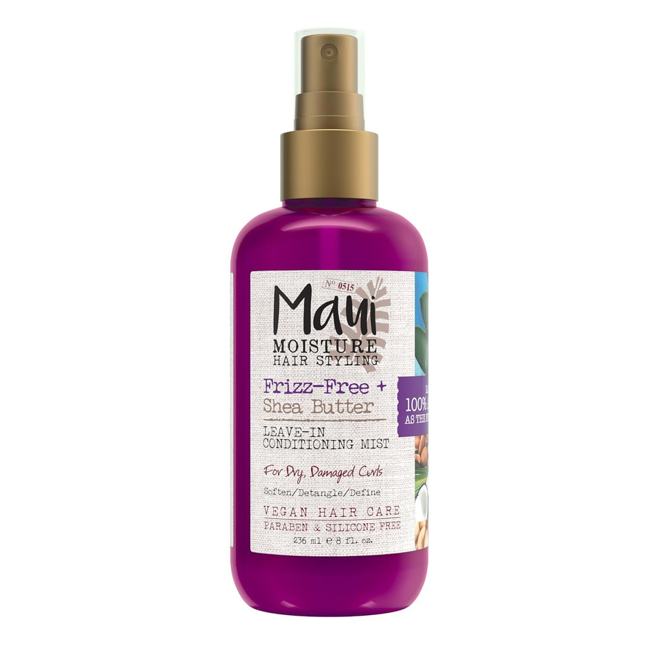 Maui Moisture Frizz-Free + Shea Butter Leave-In Conditioning Mist, Curly Hair Styling, No Drying Alcohols, Parabens Or Silicone, 8 Fl Oz