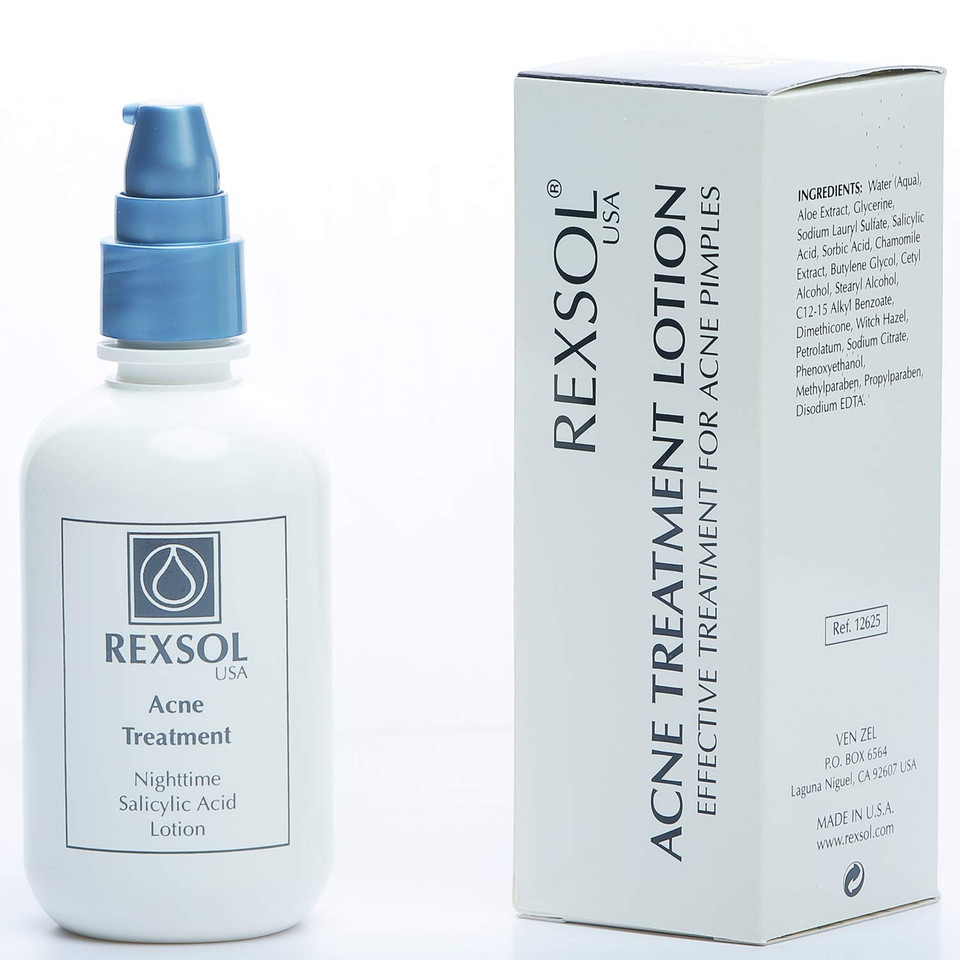 Rexsol Acne Treatment Lotion Nighttime Salicylic Acid Lotion (120 Ml / 4 Fl Oz)