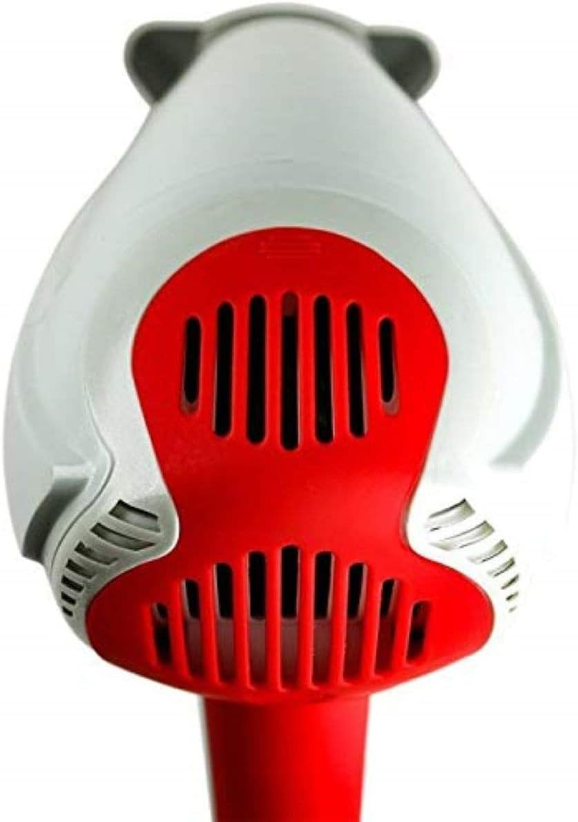 Ovente 1875 Watt Lightweight Hair Dryer, Ionic & Tourmaline Technology, Ideal For Body, Volume & Smoothing, Concentrator Nozzle Attachments For Home, Travel, Or Professional Use, White & Red X2210W