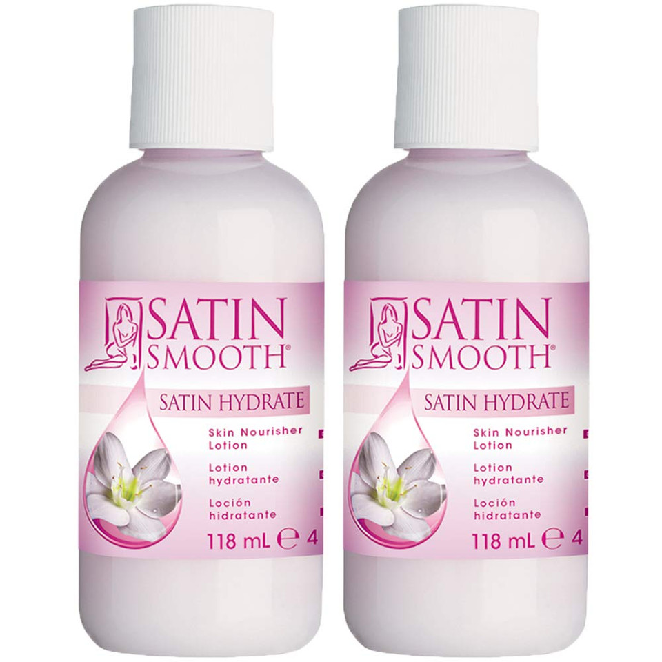 Satin Hydrate Skin Nourisher Lotion Post Waxing Treatment (Perfect As Daily Moisturizer) 4 Oz X 2 Packs4 Fl Oz (Pack Of 2)