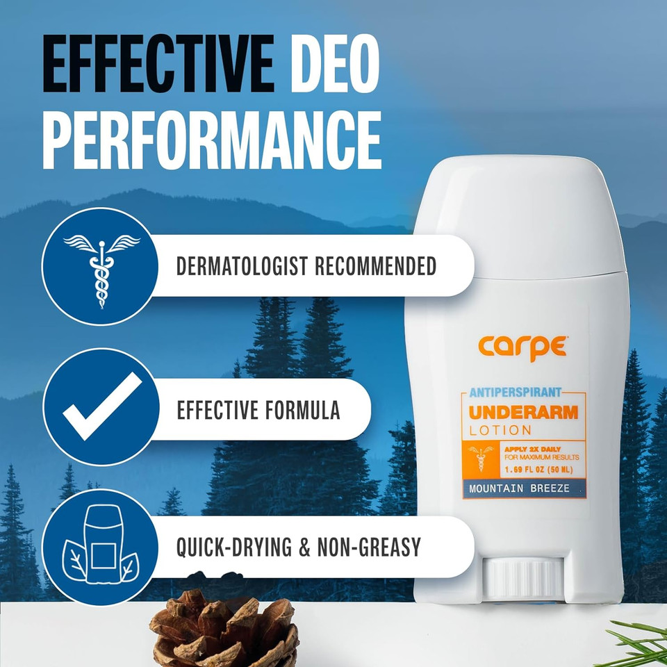 Carpe Underarm Antiperspirant And Deodorant, Mountain Breeze Scent