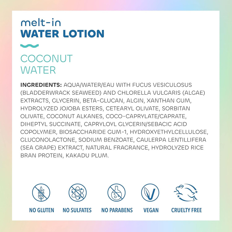 Seaweed Bath Co. Melt-In Water Lotion, Mediterranean Blue Tansy Scent, 4 Ounce, Sustainably Harvested Seaweed, Sea Grape, Beta-Glucan