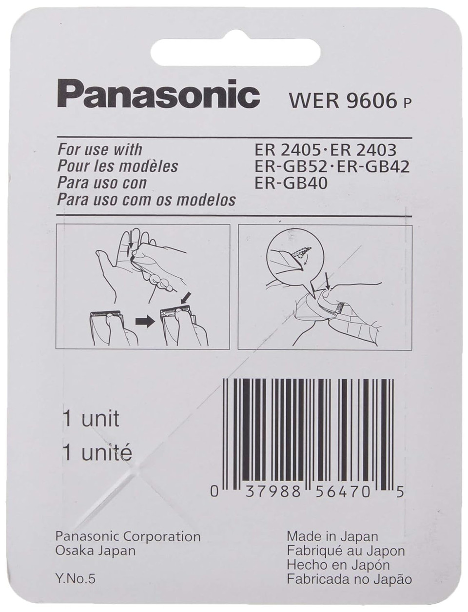 Panasonic Trimmer Replacement Blade Wer9606P, Compatible With Panasonic Menã¢ÂS Trimmers Er-Gb42-K, Er-Gb40-S