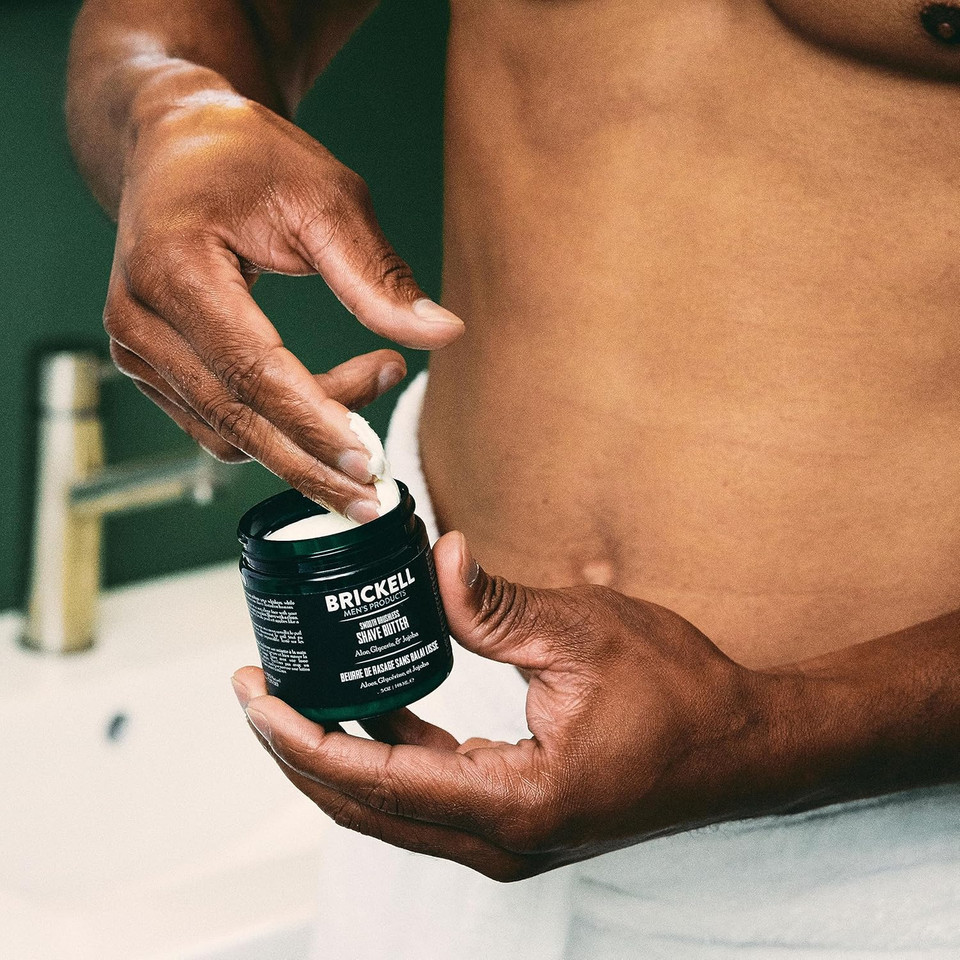 Brickell Men'S Smooth Brushless Shave Butter For Men, Natural And Organic Smooth Shaving Butter To Fight Nicks, Cuts And Razor Burn, 5 Ounce, Scented