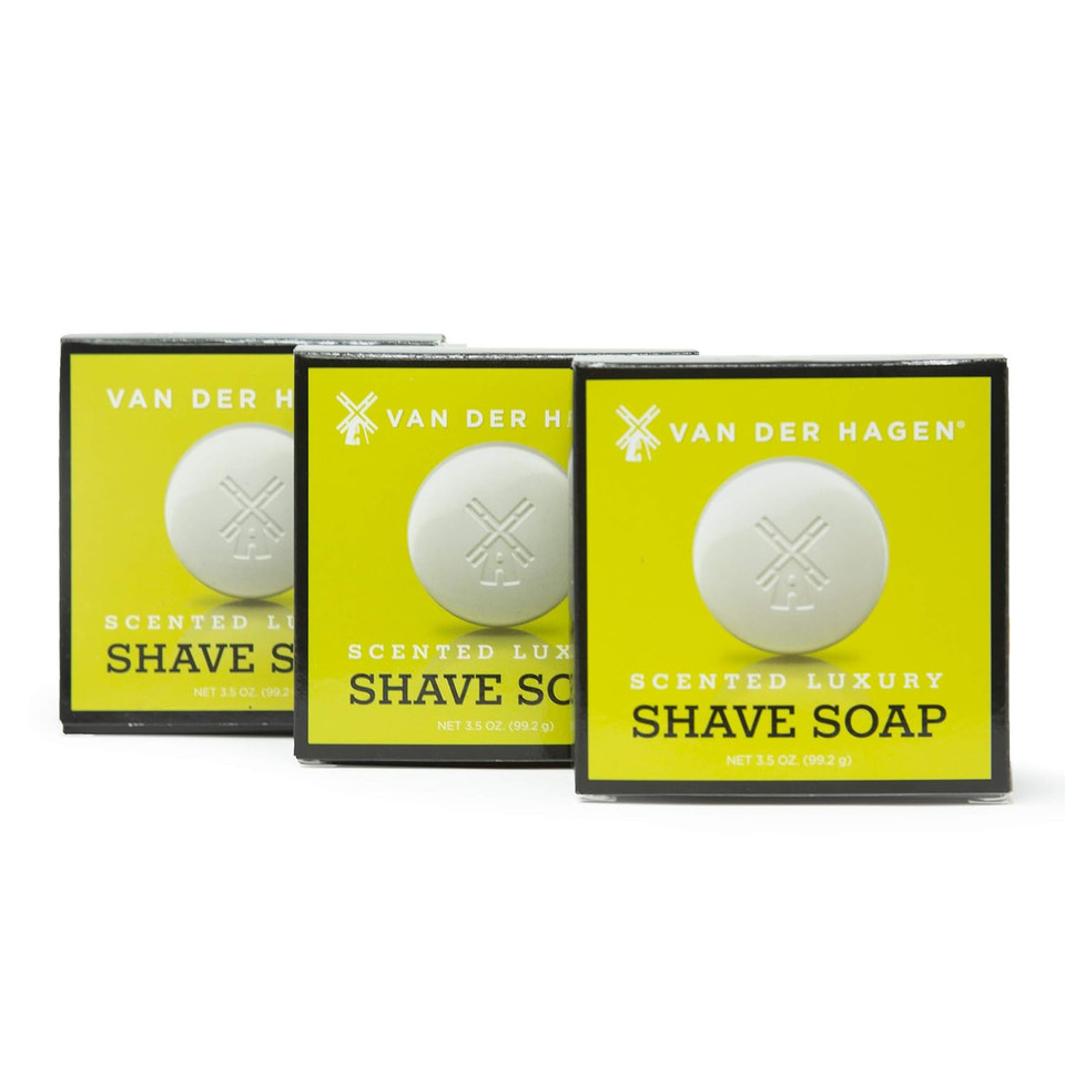 Van Der Hagen Men'S Luxury Scented Shave Soap (Pack Of 3)