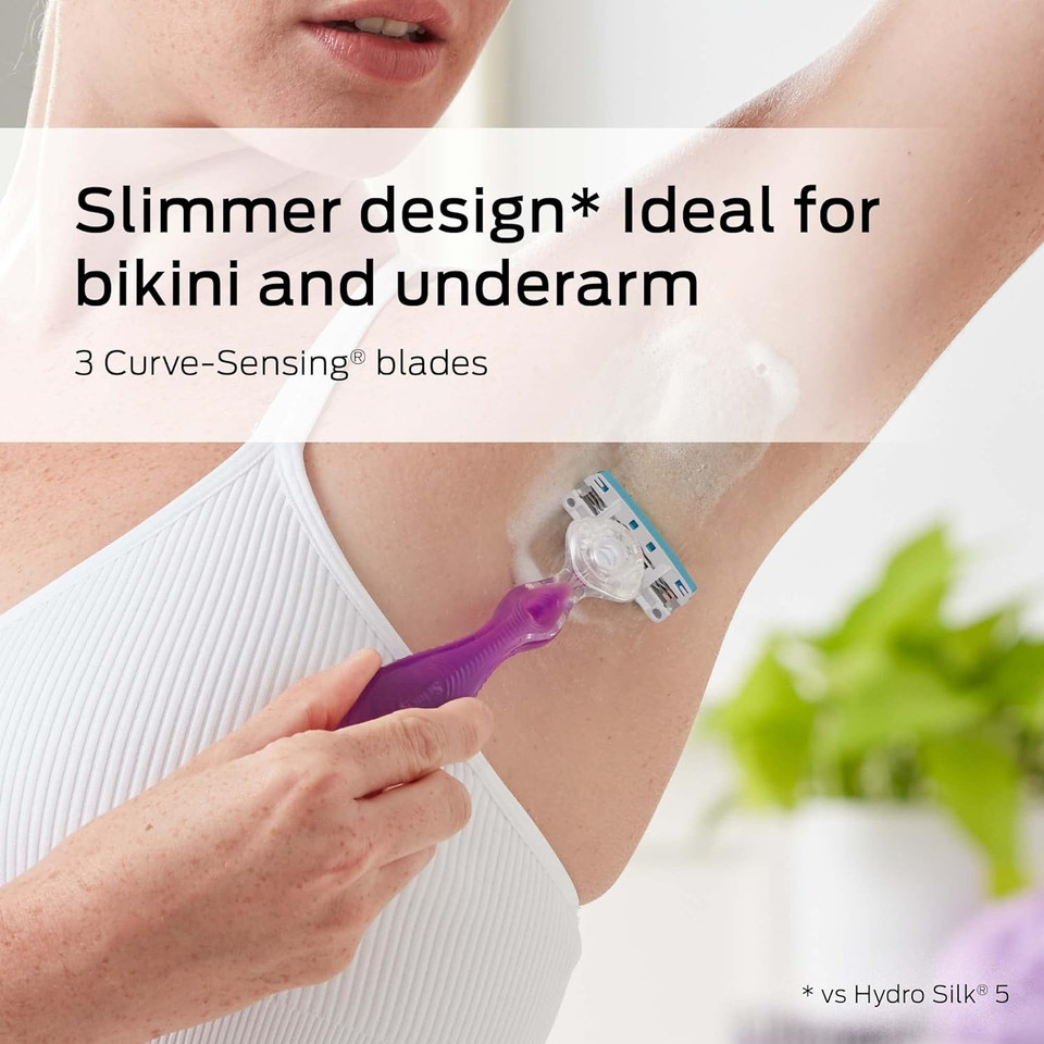 Schick Hydro Silk 3 Razors For Women With 6 Razor Blades Refills