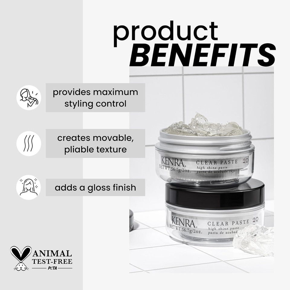 Kenra Clear Paste 20 | High Shine Styler | High Hold & Control | Texturizing | All Hair Types