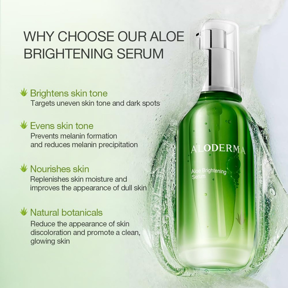 Aloderma Signature Aloe Brightening Set - 5 Pieces - Gel, Cleanser, Toner, Serum, Cream
