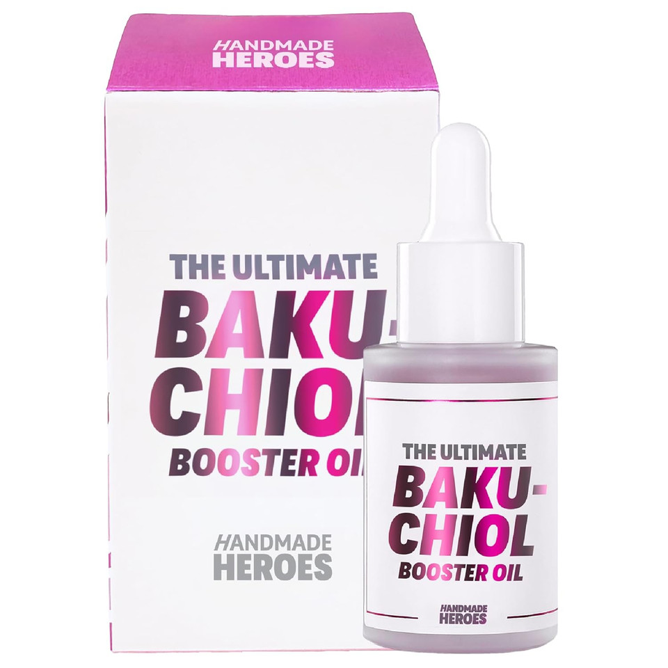 Handmade Heroes 2% Bakuchiol Booster Oil With Sugarcane Squalane, All Natural Retinol Alternative For Radiant And Line Smoothing 0.75Oz