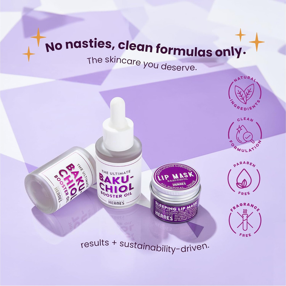 Handmade Heroes 2% Bakuchiol Booster Oil With Sugarcane Squalane, All Natural Retinol Alternative For Radiant And Line Smoothing 0.75Oz