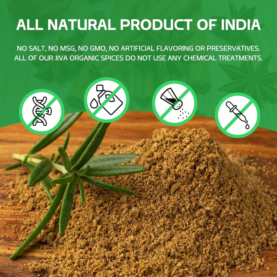 Jiva Organics Organic Garam Masala Powder 7 Ounce - Non-Gmo, Salt Free, Premium Indian Spice Blend