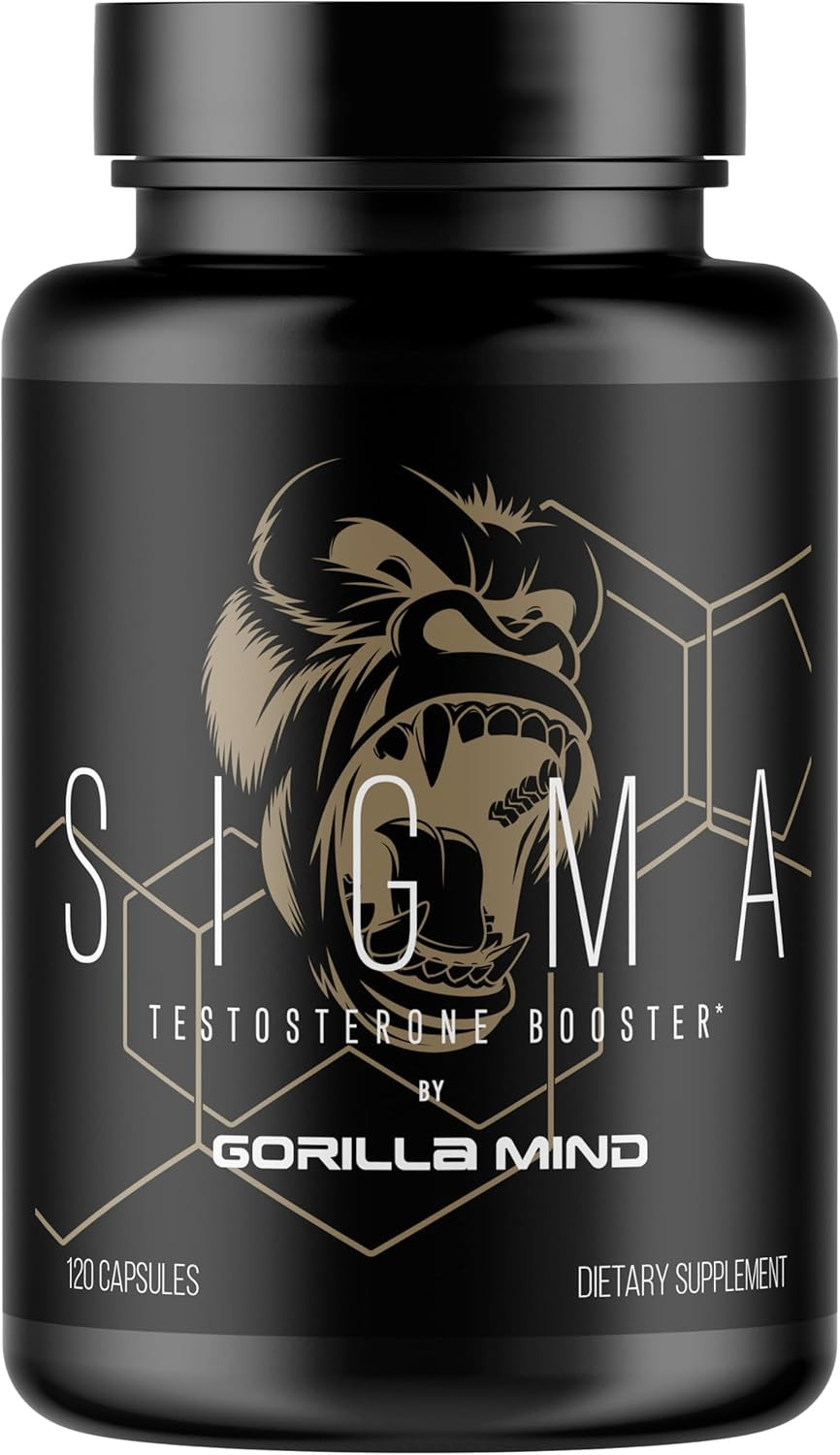 Gorilla Mind Sigma Testosterone Booster - Made With Tongkat Ali And Fadogia Agrestis Extract To Support Higher Testosterone Level (120 Capsules)