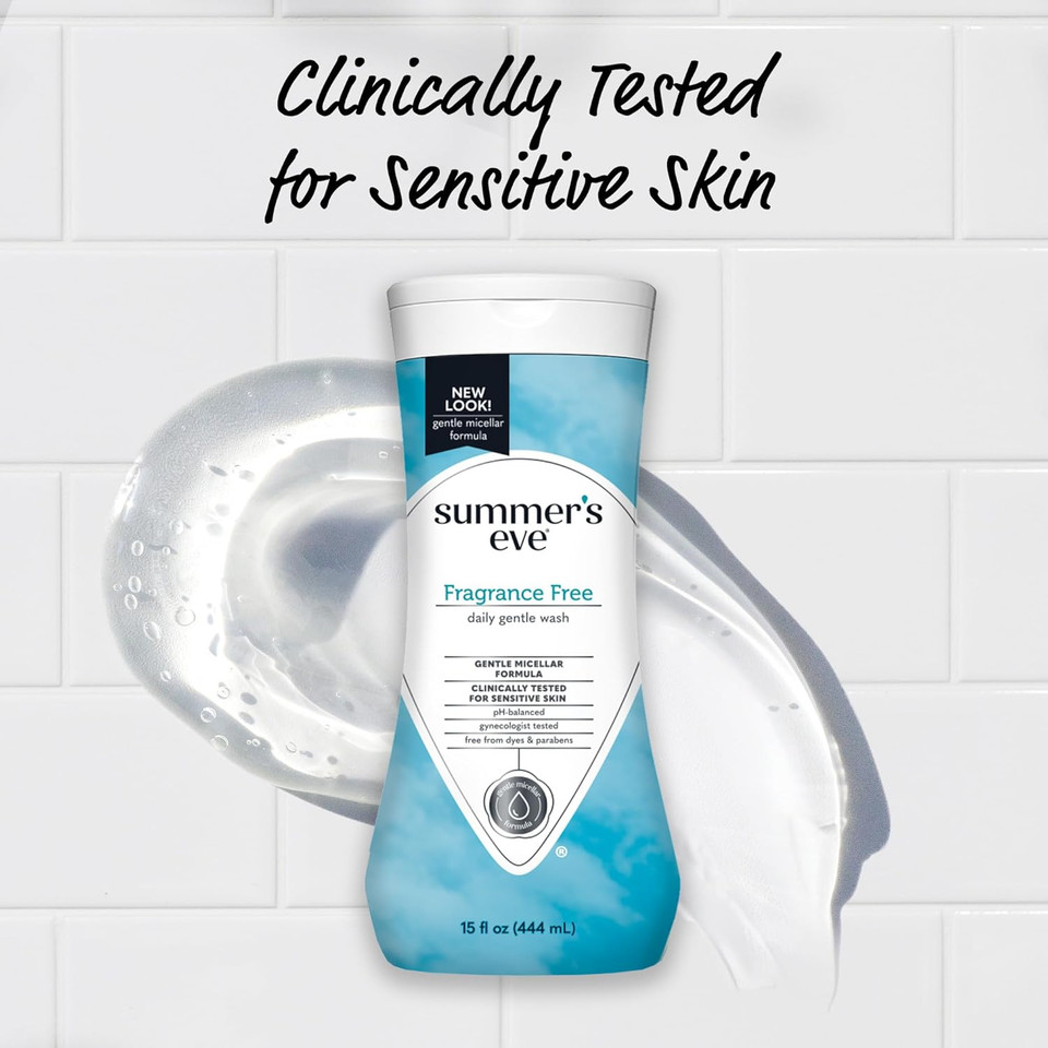 Summer'S Eve Fragrance Free Gentle Daily All Over Feminine Body Wash, Removes Odor, Feminine Wash Ph Balanced, 15 Fl Oz