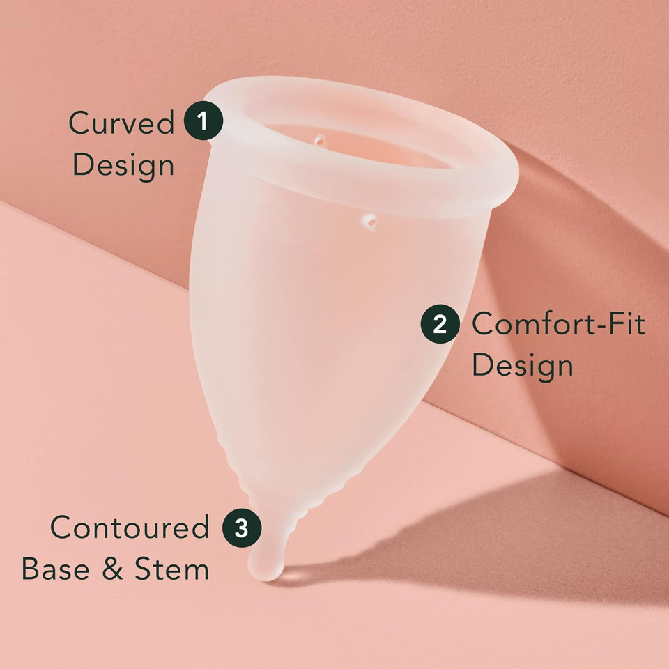 Rael Reusable Bundle - Reusable Menstrual Cup Case (One Size) & Reusable Cup For Heavy Flow (Size 2)