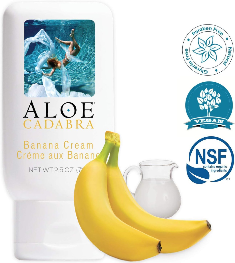 Aloe Cadabra Natural Lubricant Organic Assorted Flavored Water Based Lube Bundle For Her, Him & Couples: 1 Each - Cherry Lemonade, Banana Cream And Key Lime