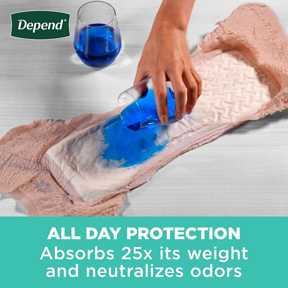 Adult Incontinence Underwear Bundle: Depend Fresh Protection Underwear For Women, Maximum, L, Blush, 28 Count And Depend Night Defense Underwear For Women, Overnight, L, Blush, 56 Count