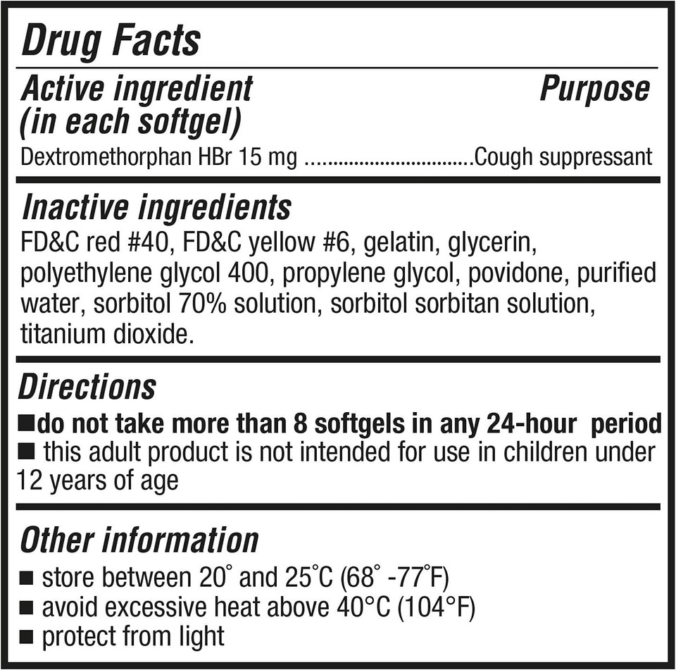 P Puregen Labs Cough Relief For Adults Dextromethorphan Hbr 15Mg (60 Softgels) 8-Hour, Non-Drowsy, Long-Lasting Bronchial Suppressant |Ages 12+ | Compare To Robafen And Robitussin