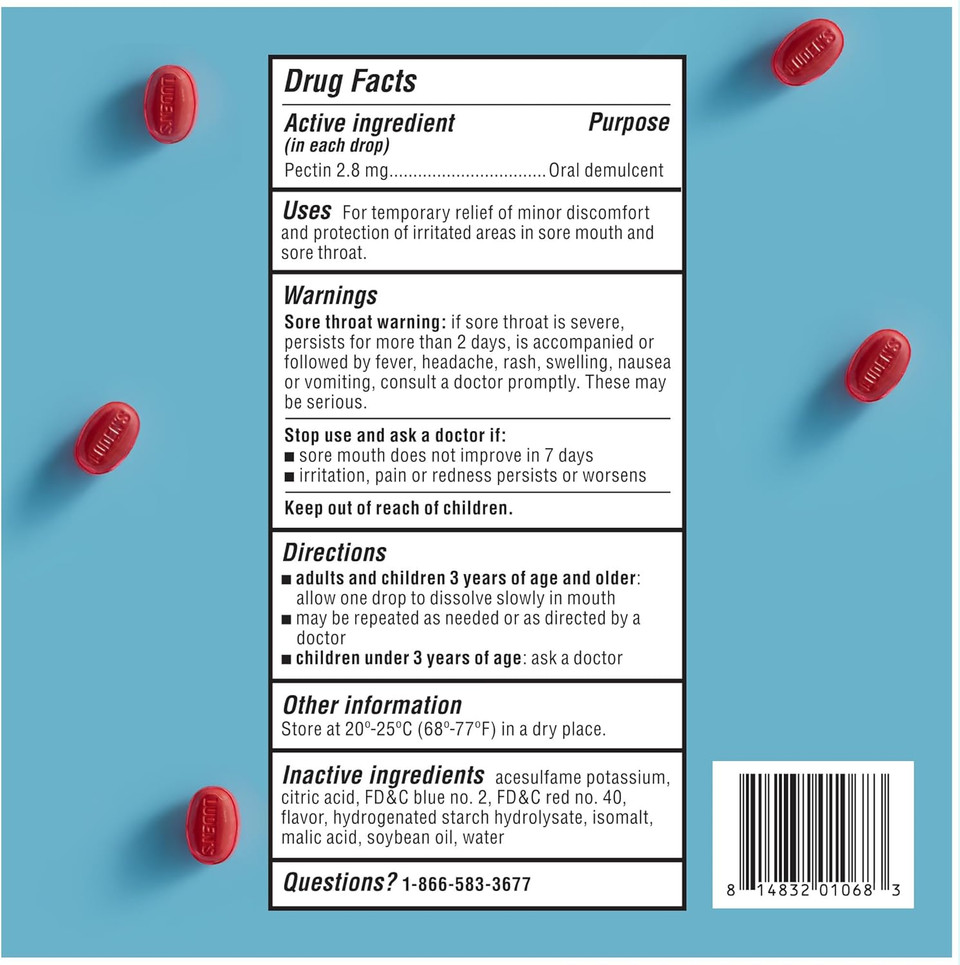 Ludens Deliciously Soothing Throat Drops, Wild Cherry Flavor, 90 Count