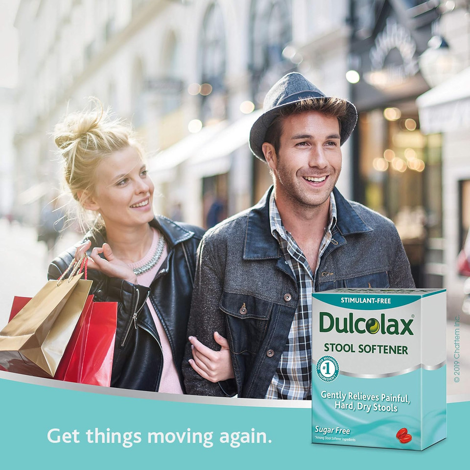 Dulcolax Stool Softener Laxative Liquid Gel Capsules (50Ct) Gentle Relief, Docusate Sodium 100Mg