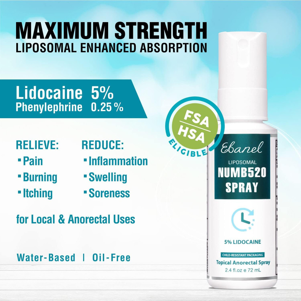 Ebanel Bundle Of Lidocaine Numbing Cream, And Numbing Spray
